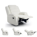 Sillón reclinable manual de pana y algodón beige / gris oscuro / avena / verde gris