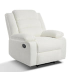 Sillón reclinable manual de pana y algodón beige / gris oscuro / avena / verde gris