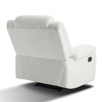 Sillón reclinable manual de pana y algodón beige / gris oscuro / avena / verde gris