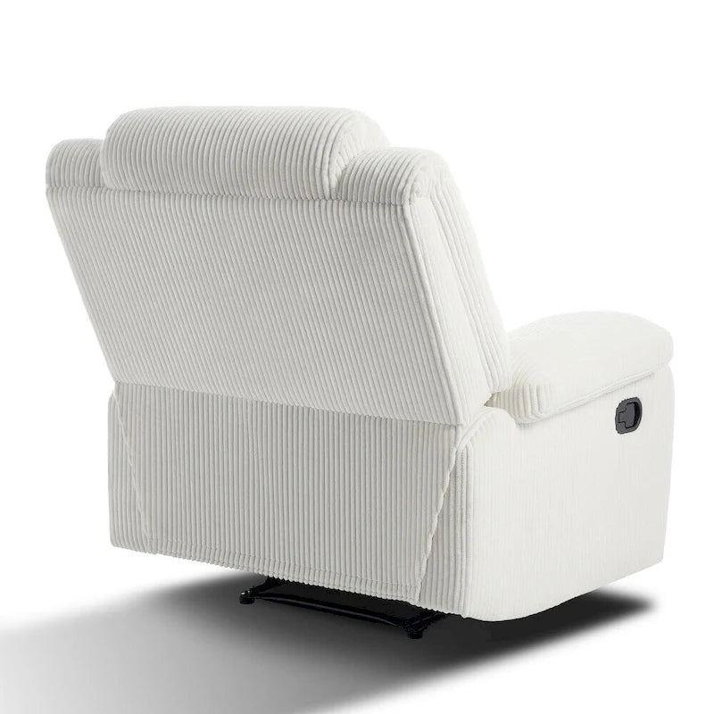 Sillón reclinable manual de pana y algodón beige / gris oscuro / avena / verde gris