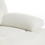 Sillón reclinable manual de pana y algodón beige / gris oscuro / avena / verde gris