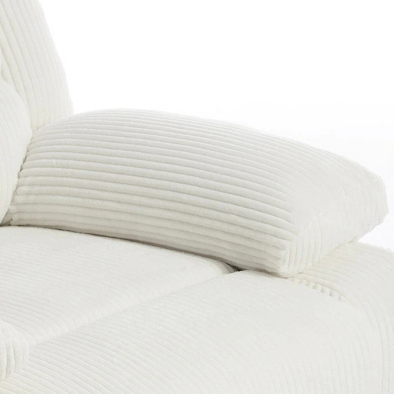 Sillón reclinable manual de pana y algodón beige / gris oscuro / avena / verde gris