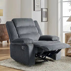 Sillón reclinable manual de pana y algodón beige / gris oscuro / avena / verde gris