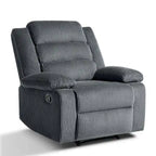Sillón reclinable manual de pana y algodón beige / gris oscuro / avena / verde gris