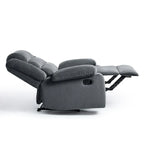 Sillón reclinable manual de pana y algodón beige / gris oscuro / avena / verde gris