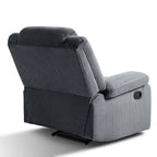 Sillón reclinable manual de pana y algodón beige / gris oscuro / avena / verde gris