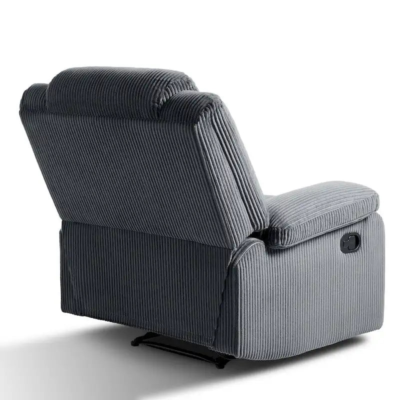 Sillón reclinable manual de pana y algodón beige / gris oscuro / avena / verde gris