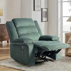 Sillón reclinable manual de pana y algodón beige / gris oscuro / avena / verde gris