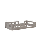 Natural & White Twin Platform Bed with Side Guardrail, Pine Wood, 1-Person