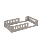 Natural & White Twin Platform Bed with Side Guardrail, Pine Wood, 1-Person