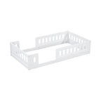 Natural & White Twin Platform Bed with Side Guardrail, Pine Wood, 1-Person