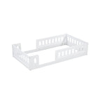Natural & White Twin Platform Bed with Side Guardrail, Pine Wood, 1-Person