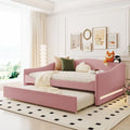 Sofá cama Teddy Fleece con nido y luces LED – Rosa/Gris/Beige, para 2 personas