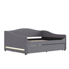 Sofá cama Teddy Fleece con nido y luces LED – Rosa/Gris/Beige, para 2 personas