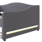 Sofá cama Teddy Fleece con nido y luces LED – Rosa/Gris/Beige, para 2 personas