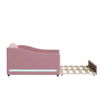 Sofá cama Teddy Fleece con nido y luces LED – Rosa/Gris/Beige, para 2 personas