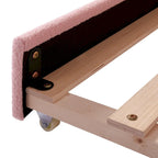 Sofá cama Teddy Fleece con nido y luces LED – Rosa/Gris/Beige, para 2 personas