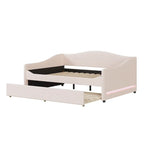 Sofá cama Teddy Fleece con nido y luces LED – Rosa/Gris/Beige, para 2 personas