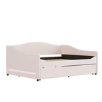 Sofá cama Teddy Fleece con nido y luces LED – Rosa/Gris/Beige, para 2 personas