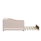 Sofá cama Teddy Fleece con nido y luces LED – Rosa/Gris/Beige, para 2 personas
