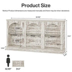 White / Brown / Black Farmhouse Console Table with 3-Tier Storage, Fits 1 Person Assembly