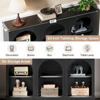 White / Brown / Black Farmhouse Console Table with 3-Tier Storage, Fits 1 Person Assembly