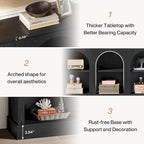 White / Brown / Black Farmhouse Console Table with 3-Tier Storage, Fits 1 Person Assembly