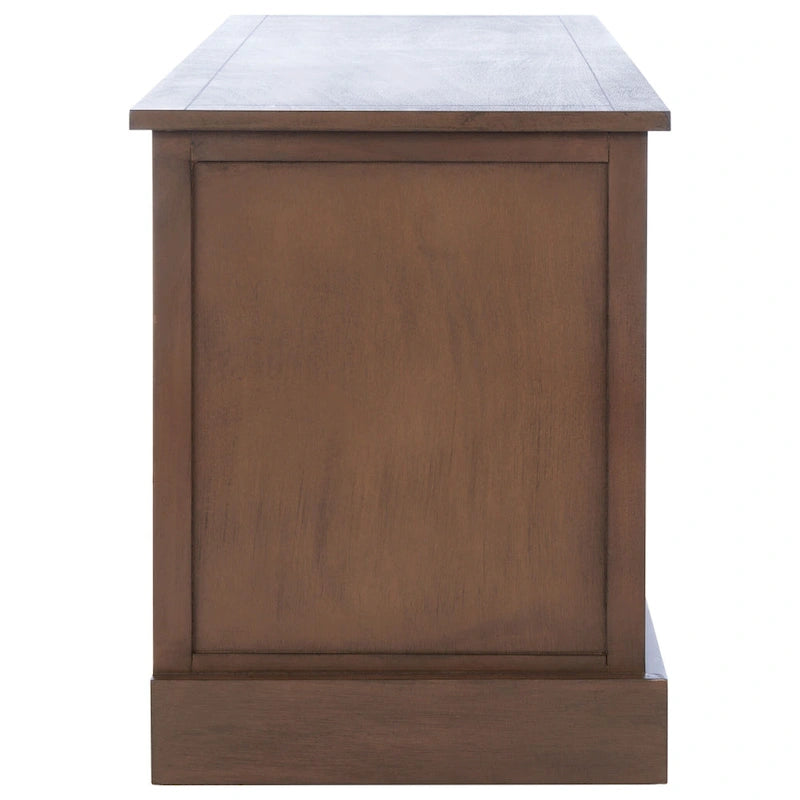 Sand/Black/Brown/Distressed White 3-Drawer Storage Bench, Seats 1-2, 47.3"W x 15"D x 19"H