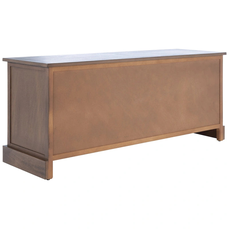Sand/Black/Brown/Distressed White 3-Drawer Storage Bench, Seats 1-2, 47.3"W x 15"D x 19"H