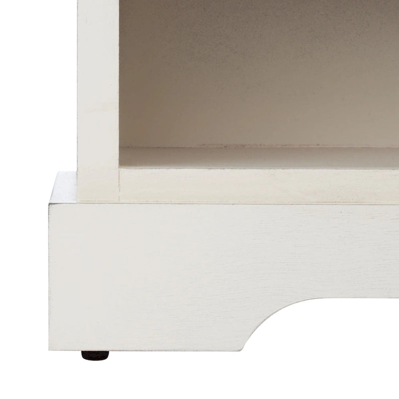 Sand/Black/Brown/Distressed White 3-Drawer Storage Bench, Seats 1-2, 47.3"W x 15"D x 19"H