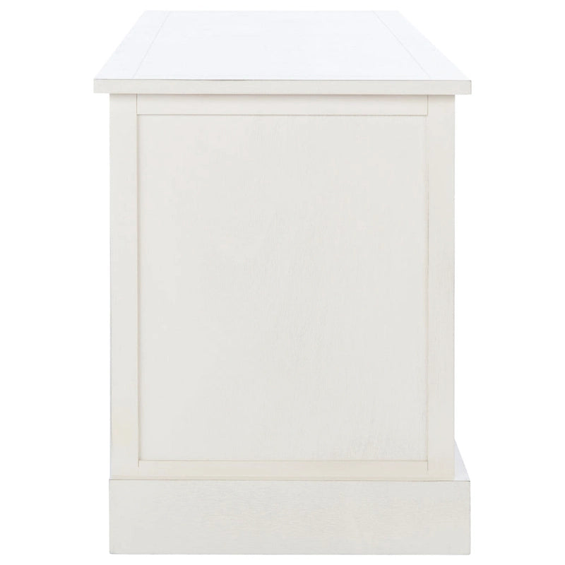 Sand/Black/Brown/Distressed White 3-Drawer Storage Bench, Seats 1-2, 47.3"W x 15"D x 19"H