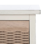 Sand/Black/Brown/Distressed White 3-Drawer Storage Bench, Seats 1-2, 47.3"W x 15"D x 19"H