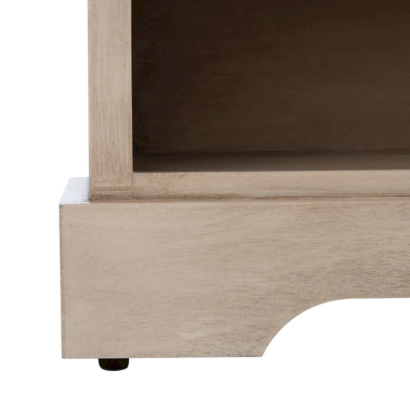 Sand/Black/Brown/Distressed White 3-Drawer Storage Bench, Seats 1-2, 47.3"W x 15"D x 19"H