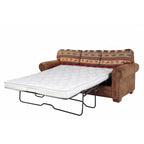 Sofá Cama Lodge-Print Marrón, se Convierte en Cama Queen, para 3 Personas