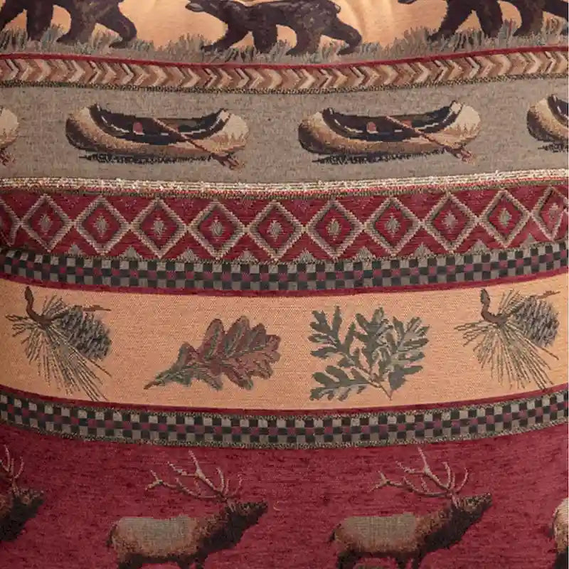 Sofá Cama Lodge-Print Marrón, se Convierte en Cama Queen, para 3 Personas