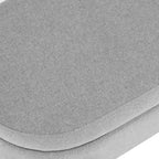 Oval Pleated Storage Ottoman, Beige/White/Grey, Single Seat