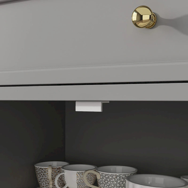 Cómoda de 5 cajones con gabinete lateral blanca/gris/negra, 1 persona