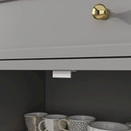 Cómoda de 5 cajones con gabinete lateral blanca/gris/negra, 1 persona