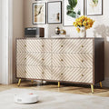 6-Drawer Dresser with Metal Legs, Brown / White, 1-Person Assembly