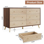 6-Drawer Dresser with Metal Legs, Brown / White, 1-Person Assembly