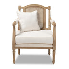 Ivory French Provincial Upholstered Armchair, Single Seat