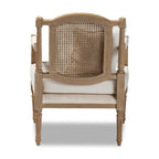 Ivory French Provincial Upholstered Armchair, Single Seat