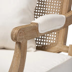 Ivory French Provincial Upholstered Armchair, Single Seat