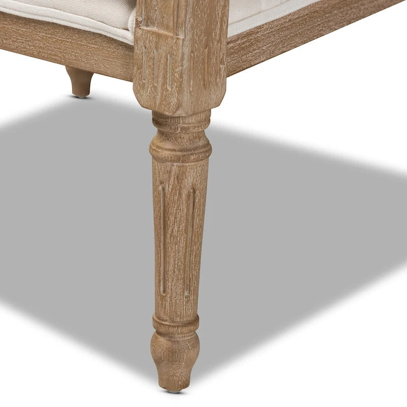Ivory French Provincial Upholstered Armchair, Single Seat