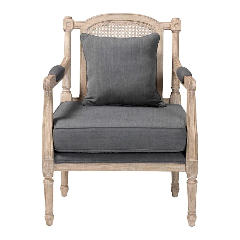 Ivory French Provincial Upholstered Armchair, Single Seat