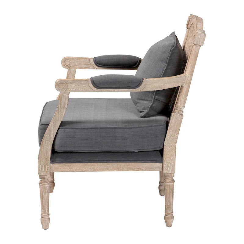 Ivory French Provincial Upholstered Armchair, Single Seat