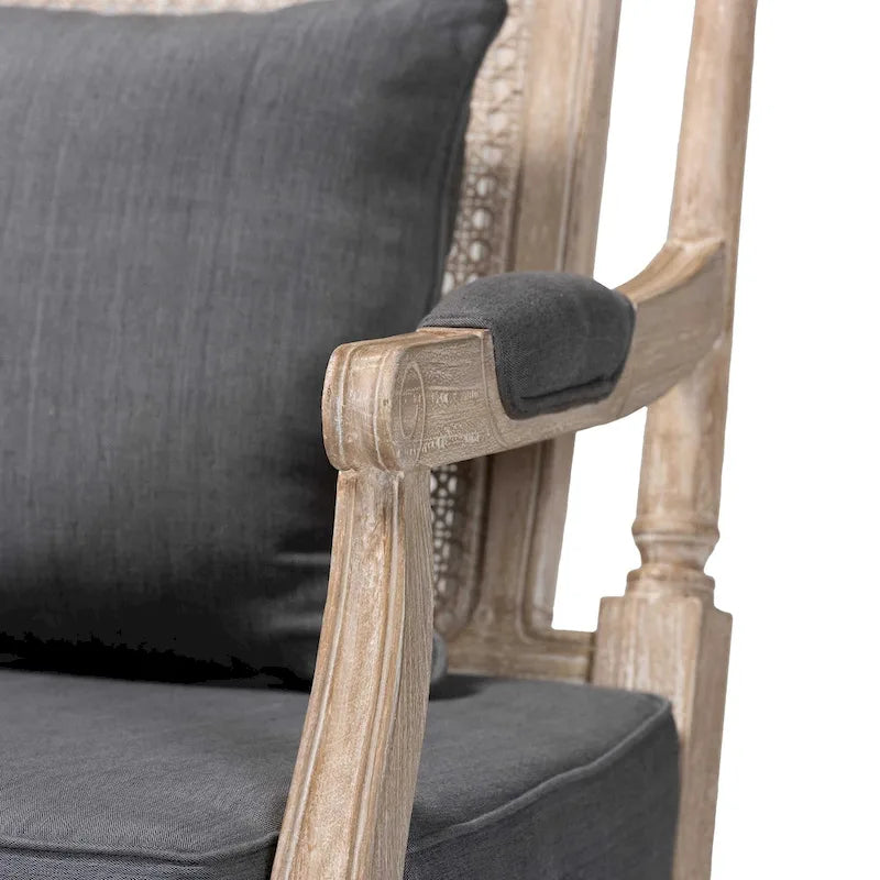 Ivory French Provincial Upholstered Armchair, Single Seat