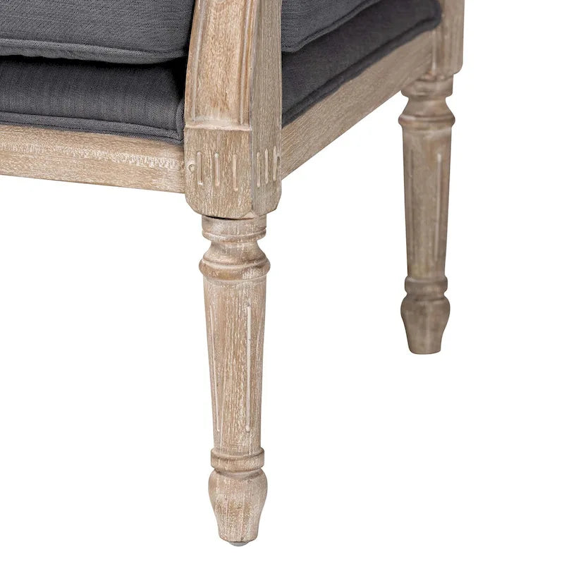 Ivory French Provincial Upholstered Armchair, Single Seat