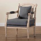 Ivory French Provincial Upholstered Armchair, Single Seat