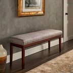 Banco tapizado sin respaldo, 1 asiento | Lino Marrón / Lino Beige / Lino Gris Oscuro / Lino Gris | Estructura de madera Espresso